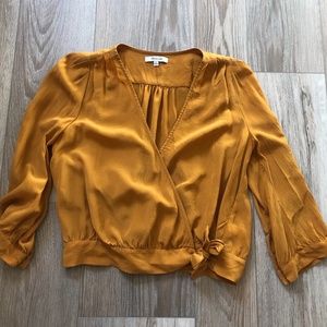 NWOT Madewell Mustard wrap top